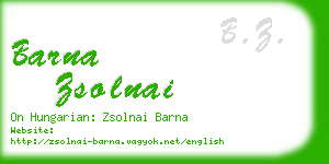 barna zsolnai business card